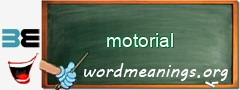WordMeaning blackboard for motorial